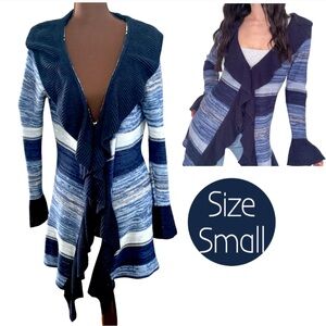 Carolyn Taylor Navy and White Striped Cardigan